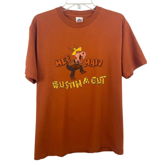 Alstyle Other - Vintage Alstyle Hee Haw Bustin A Gut Burnt Orange T Shirt Mens Size Medium